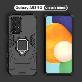 Galaxy A53/A73 5G Black Panther Metal Bracket Shockproof Protective Back Case