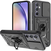 Galaxy A15 5g Armor Military-grade Case With Sliding Camera Cover & 360 Kickstand-black