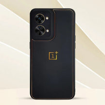 OnePlus NORD 2T 5G Gold Electroplating Leather Chrome Back Cover With Logo
