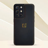 OnePlus 8T/9R 5G Gold Electroplating Leather Chrome Back Cover With Logo