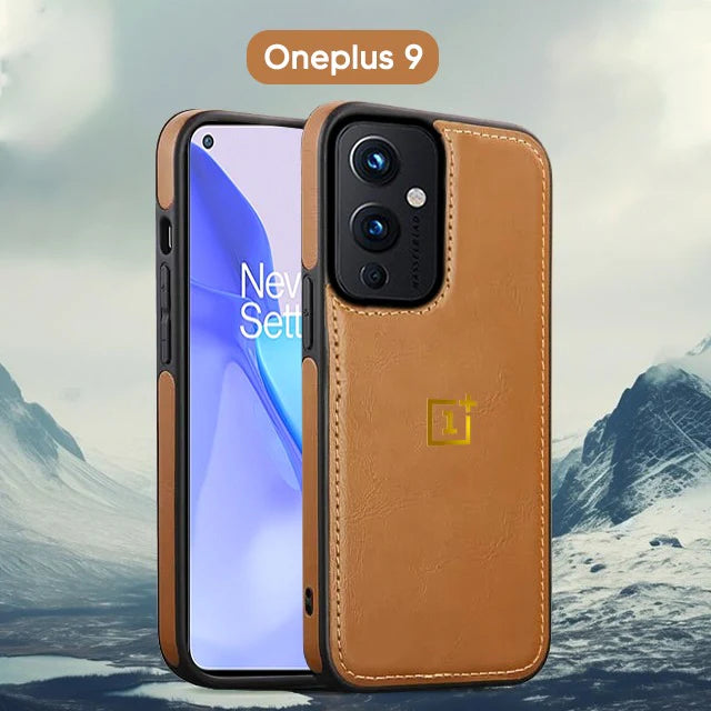 OnePlus Series Models Luxurious Leather Stitched Protective Back Case