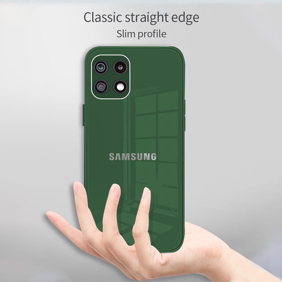 Galaxy A22 5G Luxurious Glass Case With Camera Protection Back Cover