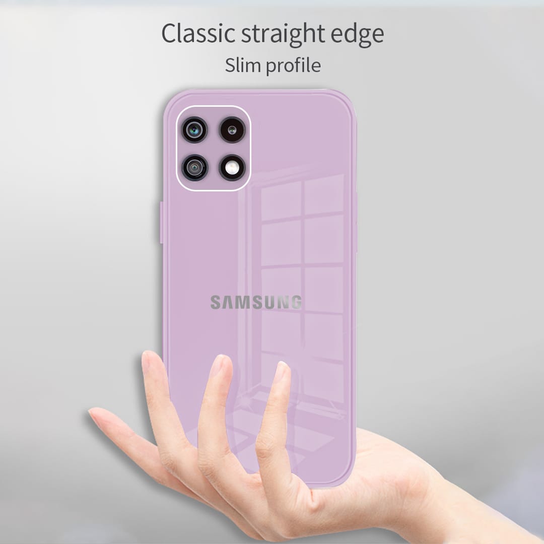 Galaxy A22 5G Luxurious Glass Case With Camera Protection Back Cover
