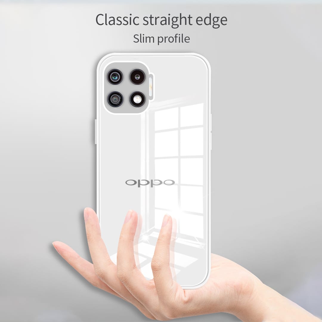 Oppo F17 Luxurious Glass Case With Camera Protection Back Cover