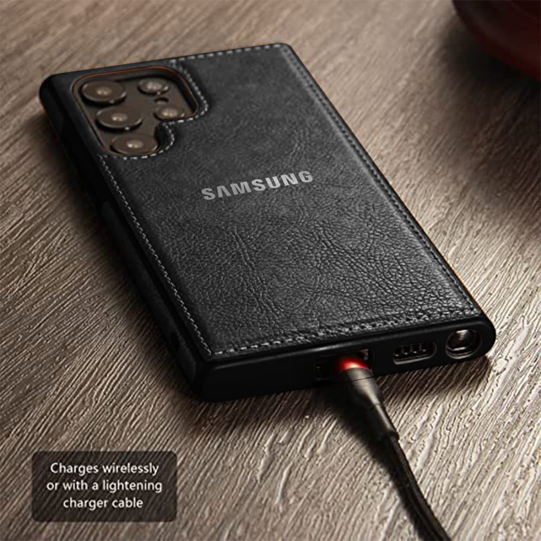 Galaxy S25 ULTRA 5G Drop Protection | Raised Camera Edges Protective Back Leather Case