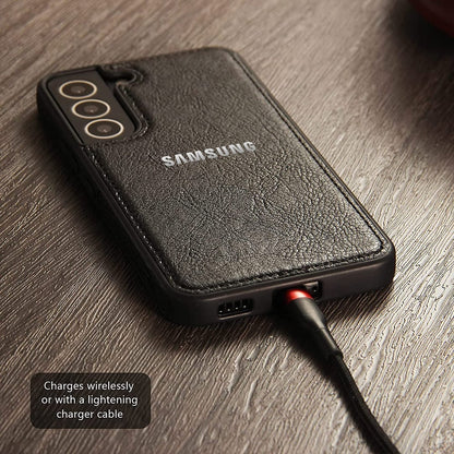 Galaxy S23 5G Drop Protection | Raised Camera Edges Protective Back Leather Case