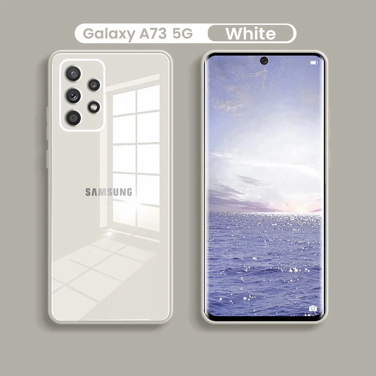 Galaxy A73 5G Luxurious Glass Case With Camera Protection Back Cover