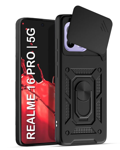 Realme 16 Pro 5G Armor Military-grade Case With Sliding Camera Cover & 360 Kickstand