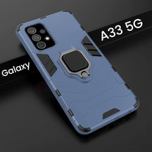 Galaxy A33 5G Black Panther Metal Bracket Shockproof Protective Back Case