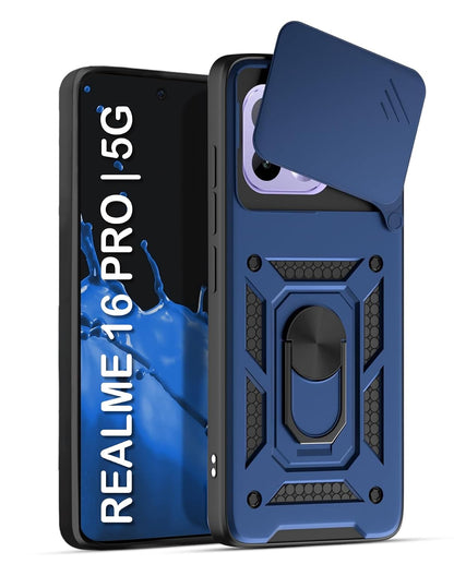 Realme 16 Pro 5G Armor Military-grade Case With Sliding Camera Cover & 360 Kickstand