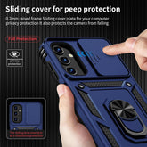 Galaxy A35 5g Armor Case with Slide Camera Cover[Military Grade 16ft. Drop Tested] Magnetic Ring Kickstand Protective Phone Case