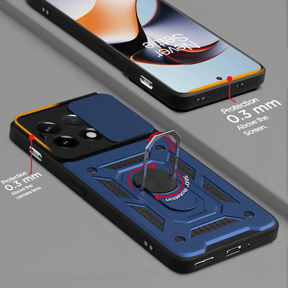ONEPLUS 12R 5G Armor Military-grade Case With Sliding Camera Cover & 360 Kickstand