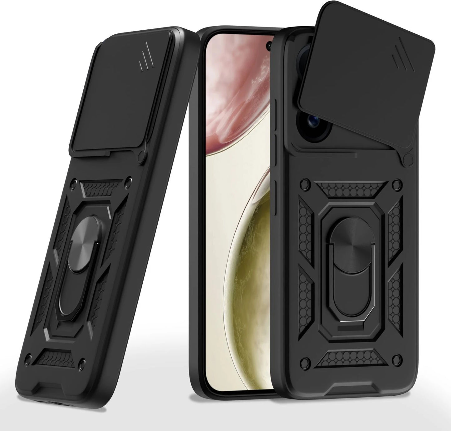 VIVO X200 FE 5G Armor Military-grade Case With Sliding Camera Cover & 360 Kickstand