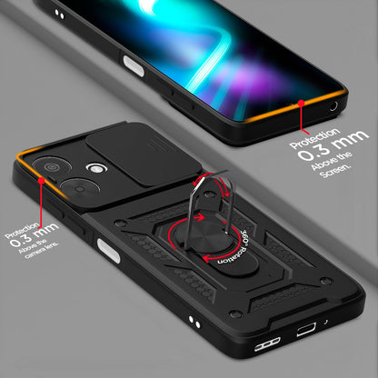 Oppo F33 PRO 5G Armor Military-grade Case With Sliding Camera Cover & 360 Kickstand