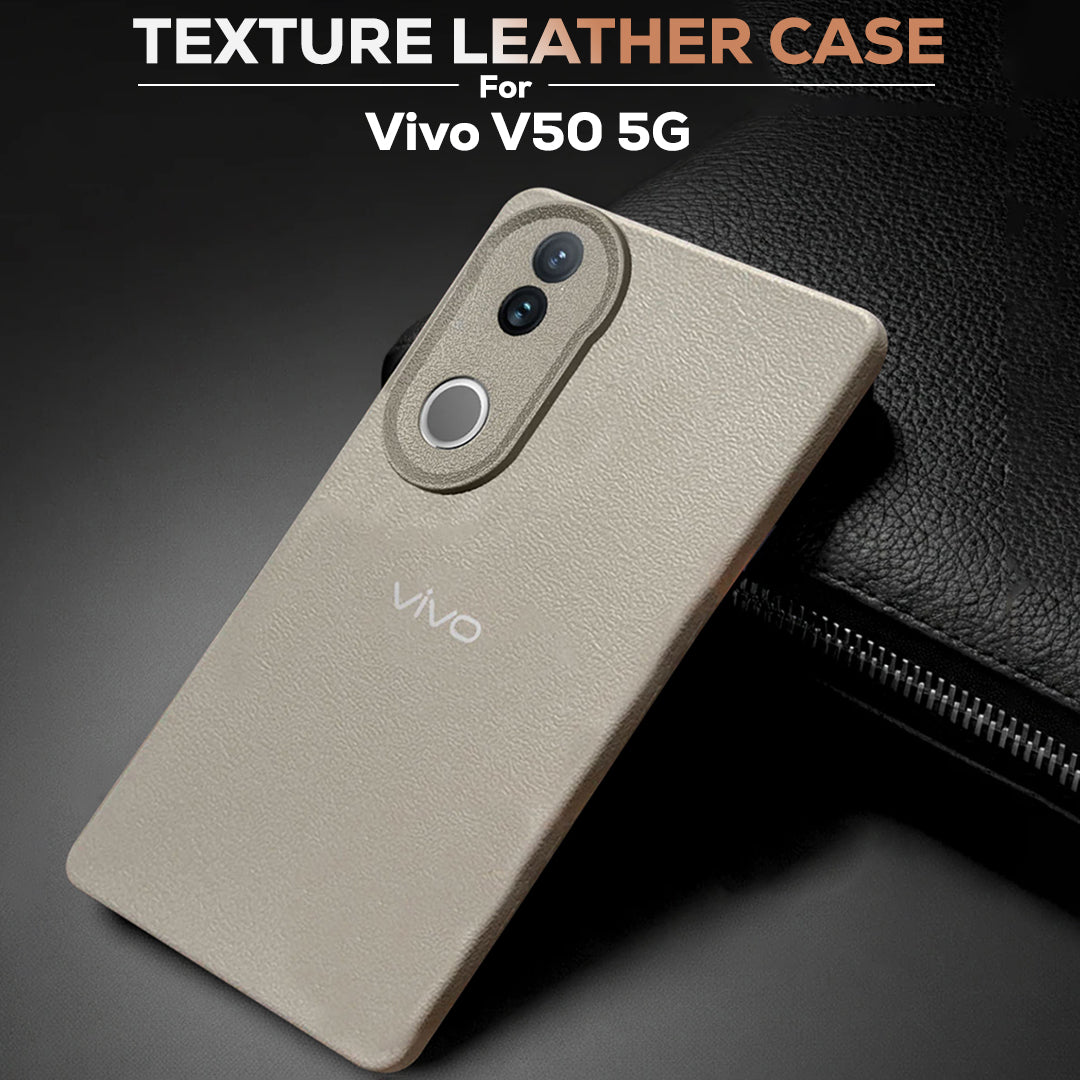 Vivo V50 5G Solid Color Leather Texture Matte Phone Back Case
