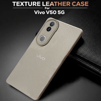 Vivo V50 5G Solid Color Leather Texture Matte Phone Back Case