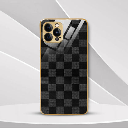 Tempered Shop iPhone-12 pro max OLD Checkered Pattern Shielding Back Case/Cover