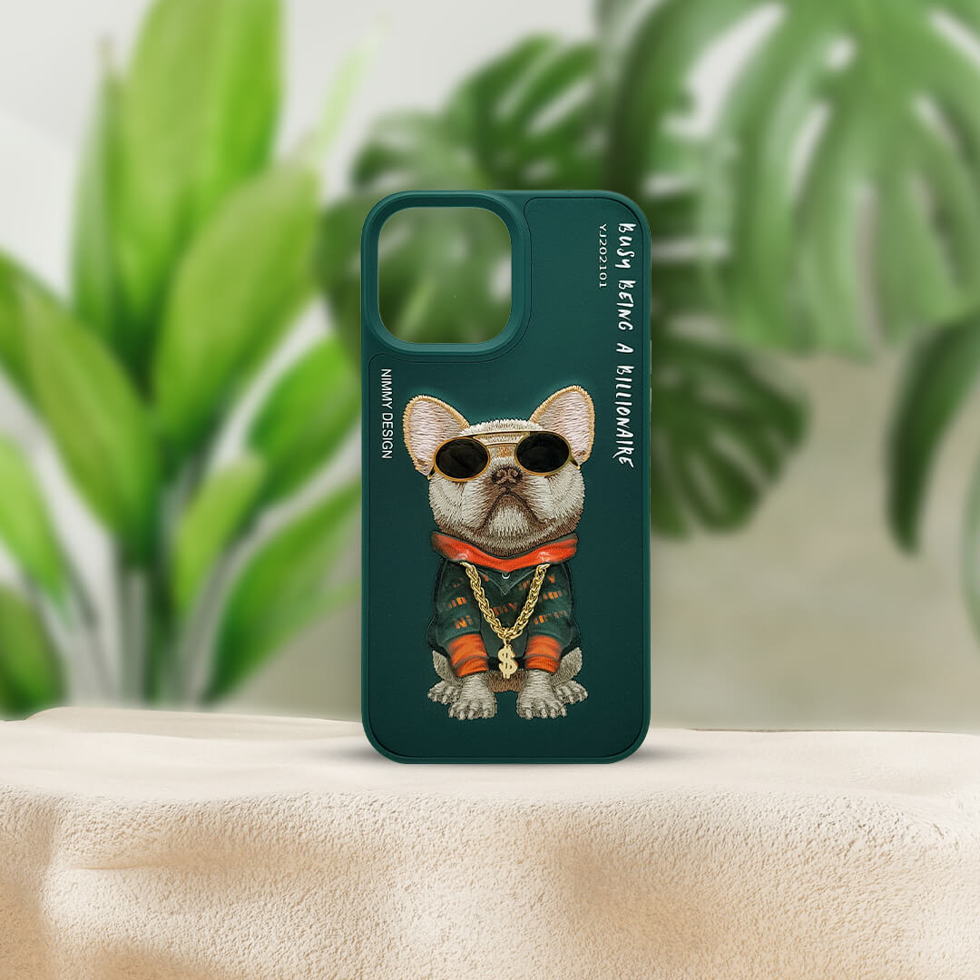 Nimmy 3D Embroided Swag Dog Back Case Cover for Apple iPhone 13-Series