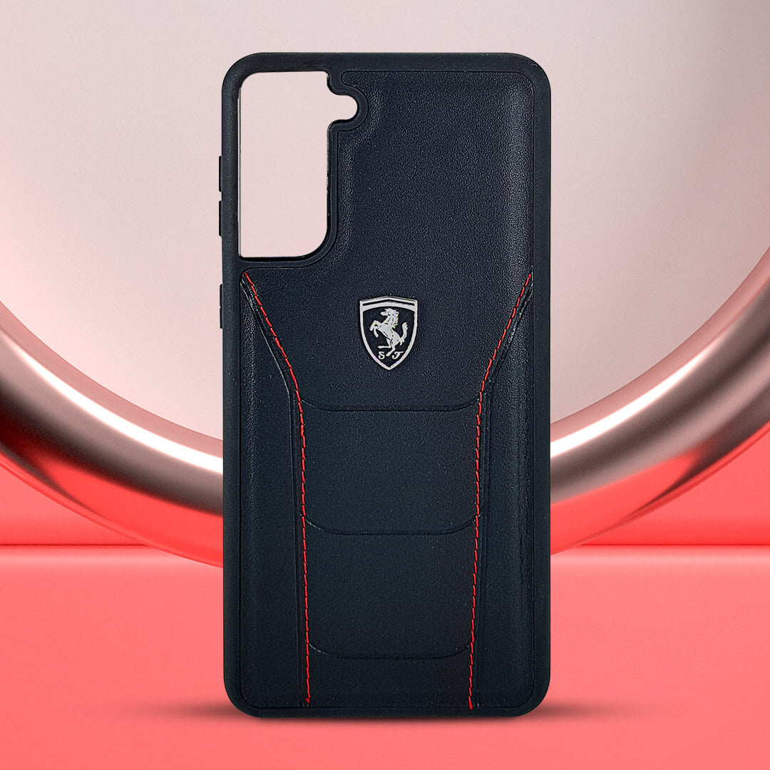 FERRARI ® GENUINE LEATHER CRAFTED LIMITED EDITION SHIELDING CASE FOR GALAXY S21 PLUS