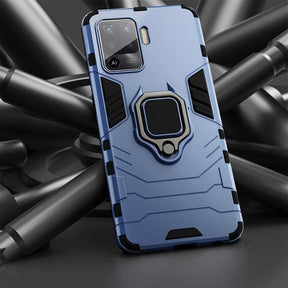 oppo F19 pro Armour Iron Man Case With Ring Holder