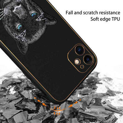 IPhone 11 New Luxury Embroidery Soft Leather Back Case Cover