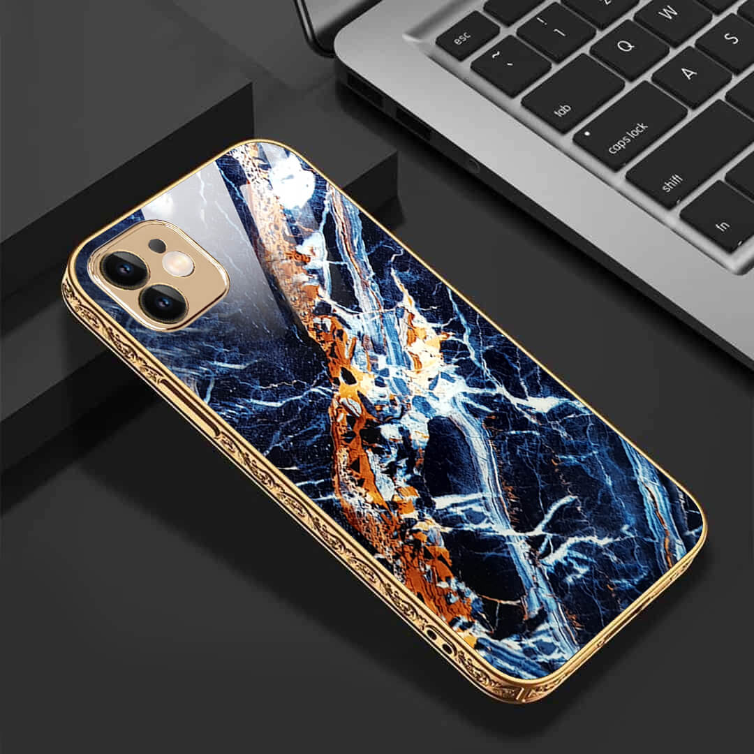 Tempered Shop iPhone-11 Cluster Pattern Protective Glass Back Cover/Case