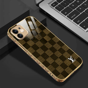 Tempered Shop-iPhone 12/12pro/12pro max Flawless Checkered Glass Protective Case/Cover