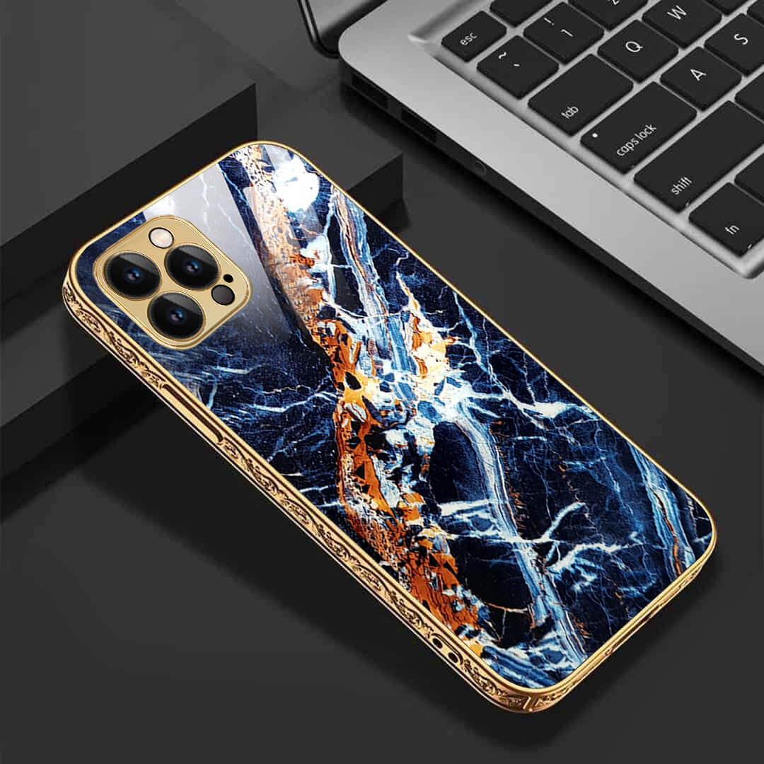 Tempered Shop iPhone-12 pro max Cluster Pattern Protective Glass Back Cover/Case