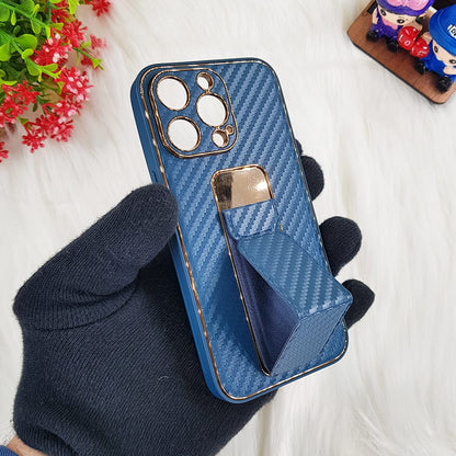 Tempered Shop- iPhone13/iPhone13 pro/iPhone 13 pro-max Carbon Leather with Back Stand case
