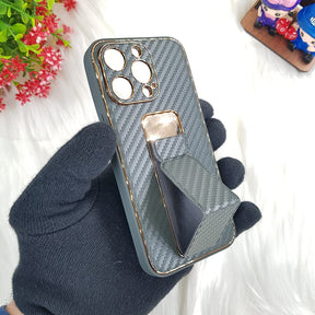 Tempered Shop- iPhone13/iPhone13 pro/iPhone 13 pro-max Carbon Leather with Back Stand case