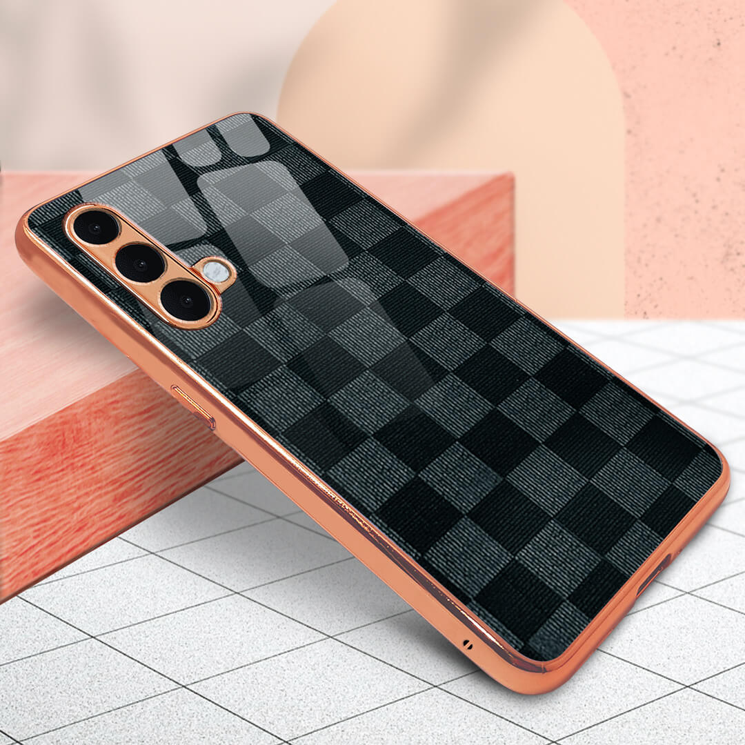 Tempered Shop Oneplus Nord CE 5G Royal Check Pattern Shielding Glass Case/Cover