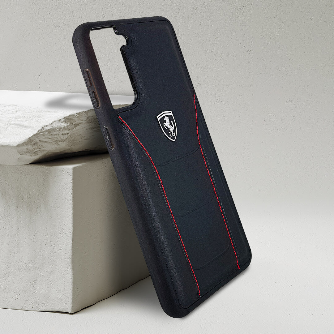 FERRARI ® GENUINE LEATHER CRAFTED LIMITED EDITION SHIELDING CASE FOR GALAXY S21 PLUS