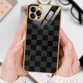 Tempered Shop iPhone-12 pro max OLD Checkered Pattern Shielding Back Case/Cover