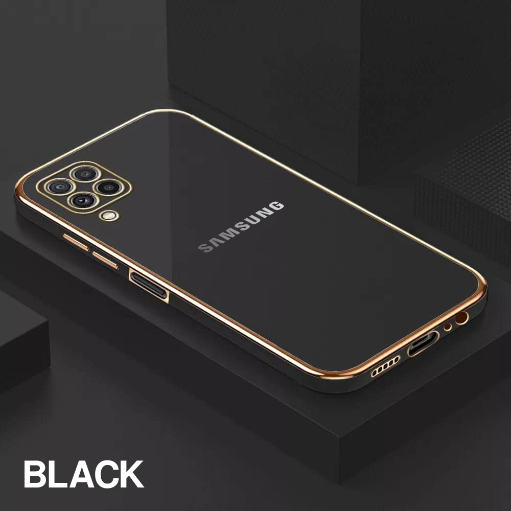 GALAXY F62 ULTRA-SHINE GOLD ELECTROPLATED LUXURIOUS  BACK CASE WITH CAMERA PROTECTION