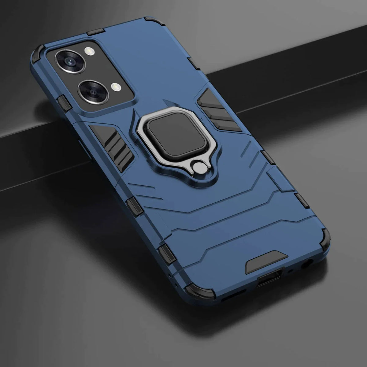 OnePlus Nord 2T 5G Black Panther Metal Bracket Shockproof Protective Back Case