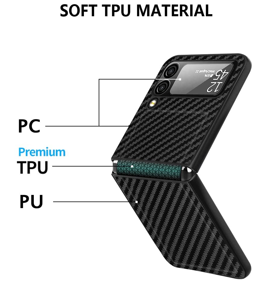 Galaxy Z Flip 4 Case, Super-Light and Ultra-Thin Aramid Fiber Shockproof Protection Cover Case