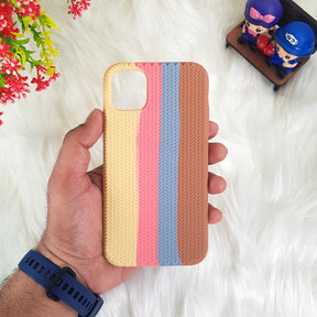 Color Block Woven Pattern Silicon Case For iPhone 13/13 Pro