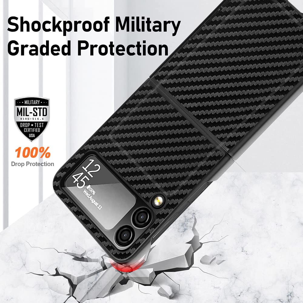 Galaxy Z Flip 4 Case, Super-Light and Ultra-Thin Aramid Fiber Shockproof Protection Cover Case