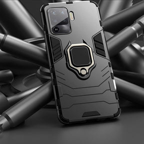 oppo F19 pro Armour Iron Man Case With Ring Holder