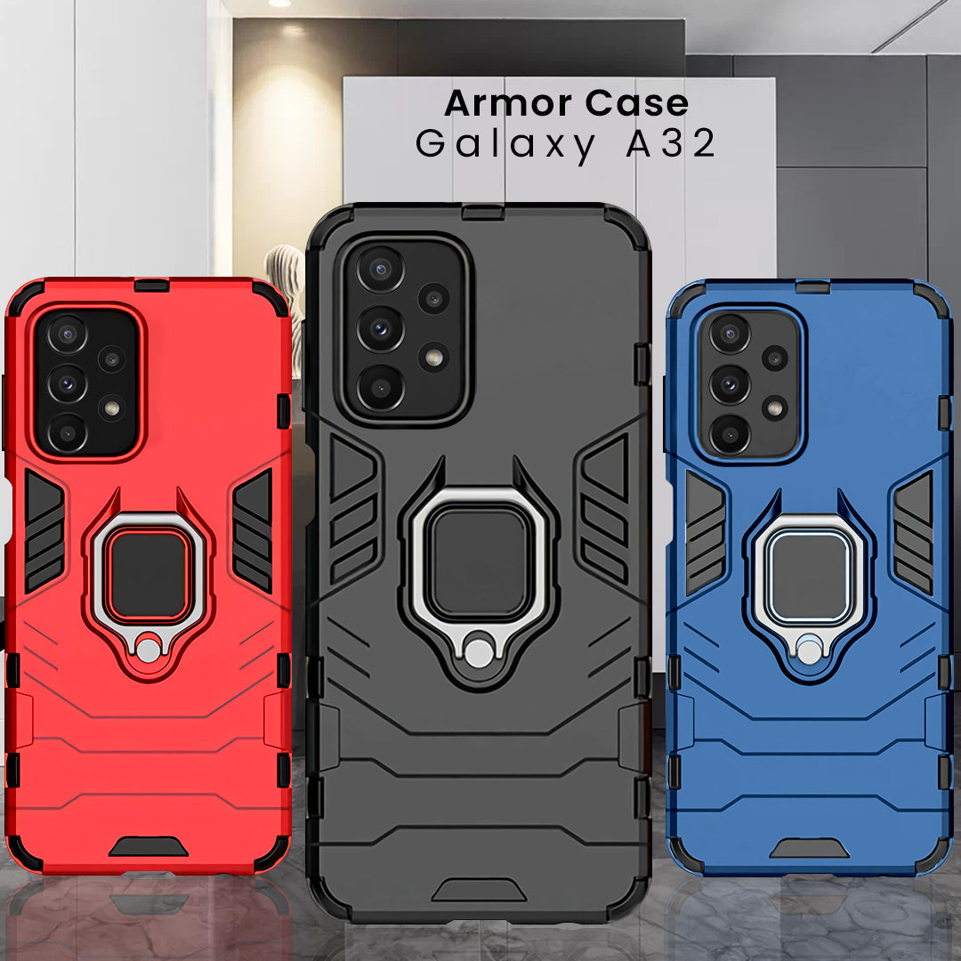 Galaxy A32 Armour Iron Man Case With Kickstand