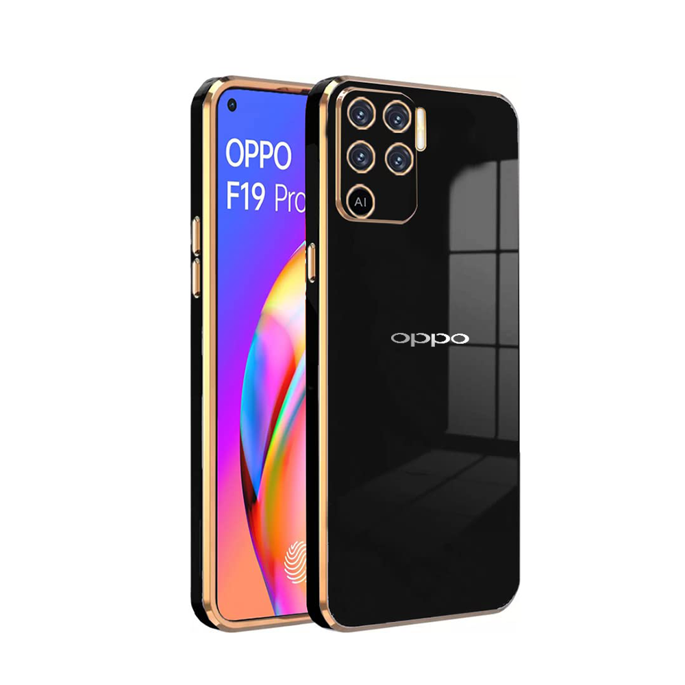 OPPO F19 PRO ULTRA-SHINE GOLD ELECTROPLATED LUXURIOUS  BACK CASE WITH CAMERA PROTECTION