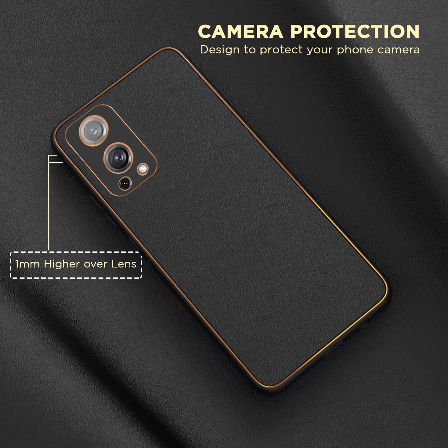 Tempered Shop-OnePlus Nord 2 5G Gold Electroplating Leather Chrome Back Cover