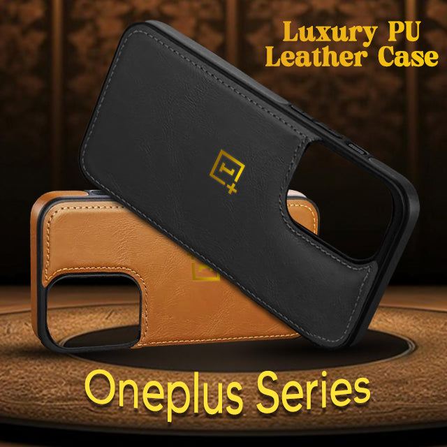 OnePlus Series Models Luxurious Leather Stitched Protective Back Case