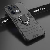 OPPO Reno 8 5G Black Panther Metal Bracket Shockproof Protective Back Case