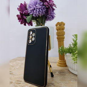 Samsung Galaxy A33/A73 5G Gold Electroplating Leather Chrome Back Cover