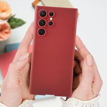Samsung Galaxy S23 Ultra Luxury Color Silicone Protective Case Back Cover-Burgendy
