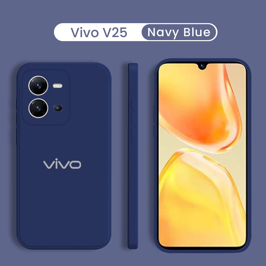 Vivo V25 5G Liquid Silicone Velvet-Touch Silk Finish Protective Back Case