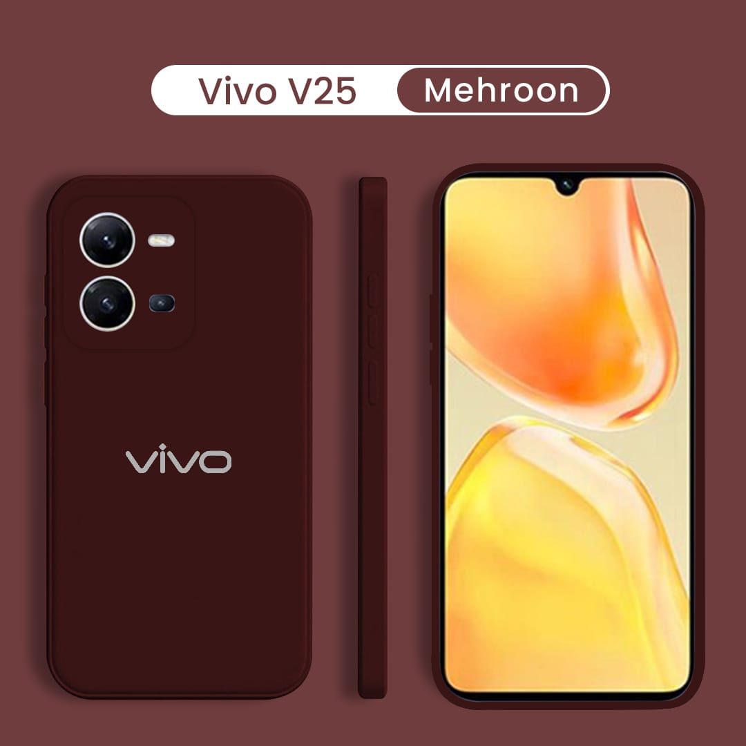 Vivo V25 5G Liquid Silicone Velvet-Touch Silk Finish Protective Back Case