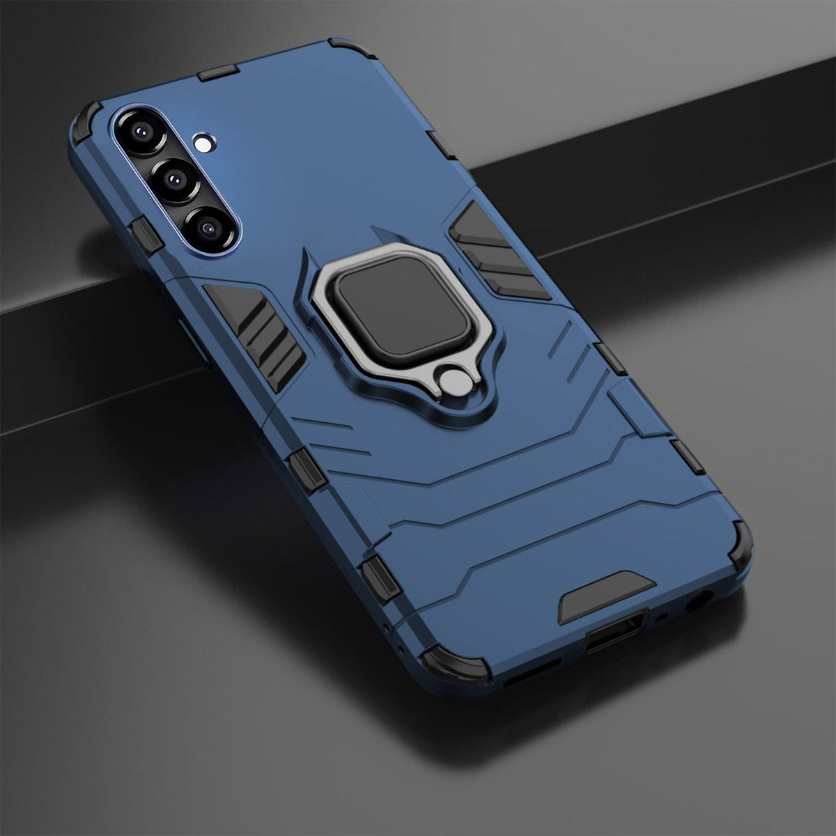 Galaxy A54 5G Black Panther Metal Bracket Shockproof Protective Back Case