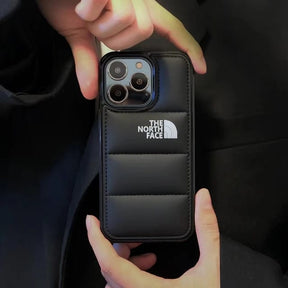 The North Face Puffer Edition Black Bumper Back Case For Iphone Series(11/12/13/14)